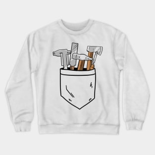 Woodworking Tools Fake Pocket Carpenter Gift Funny Crewneck Sweatshirt